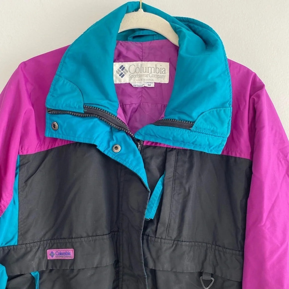 VINTAGE Columbia Vibrant  Colourful Long Jacket Size M - Picture 4 of 12